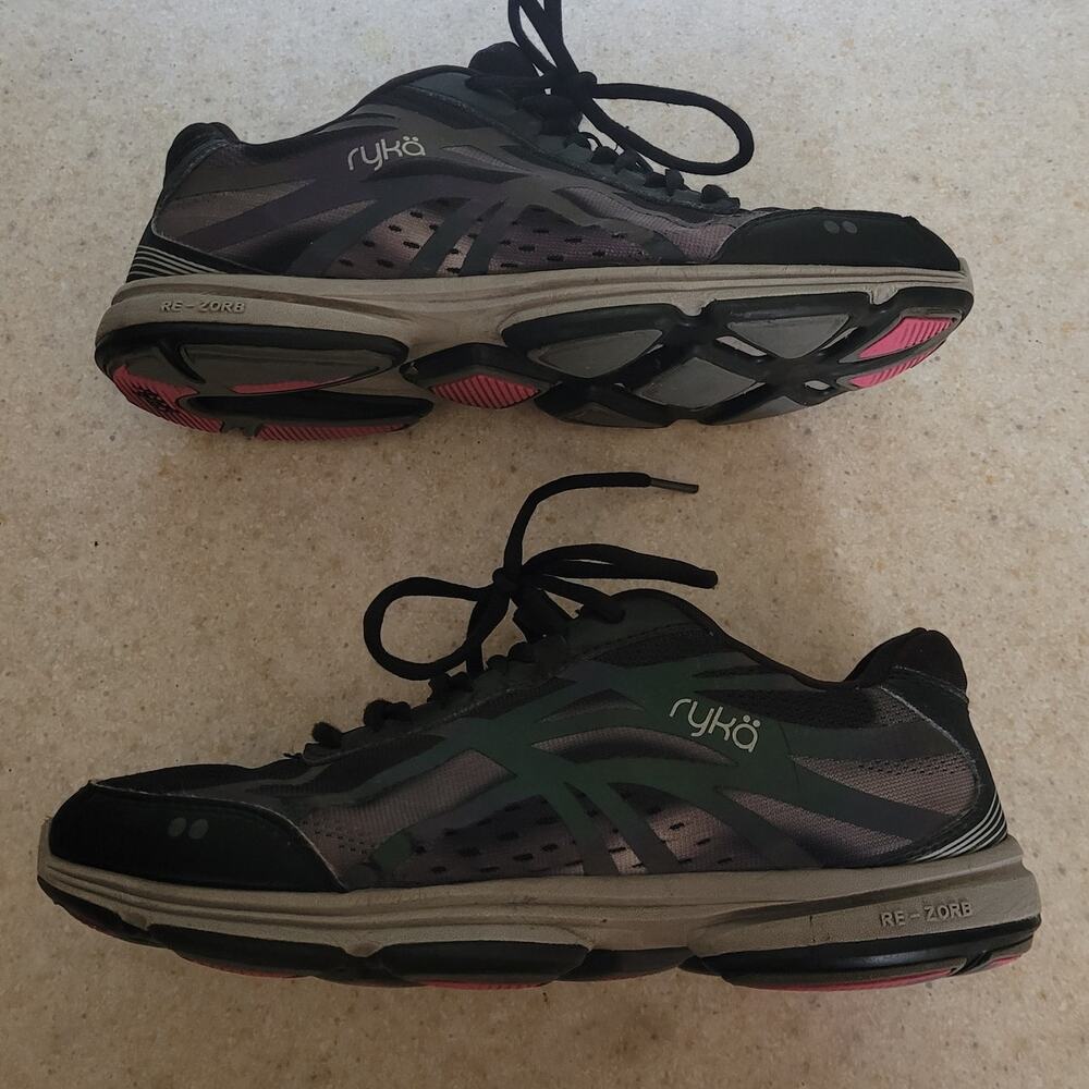 Ryka Devotion Plus 3 Walking Shoes 7.5 Wide Black Purple Cushioned Sneakers